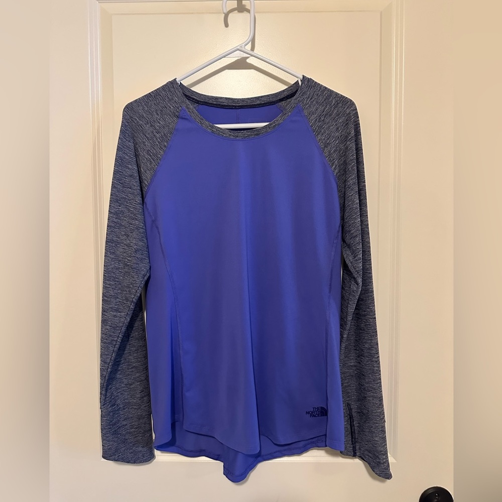 North Face Long Sleeve Purple and Gray